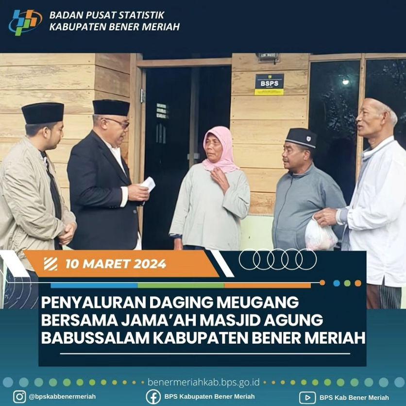 Penyaluran Daging Meugang Bersama Jama'ah Masjid Agung Babussalam Kabupaten Bener Meriah