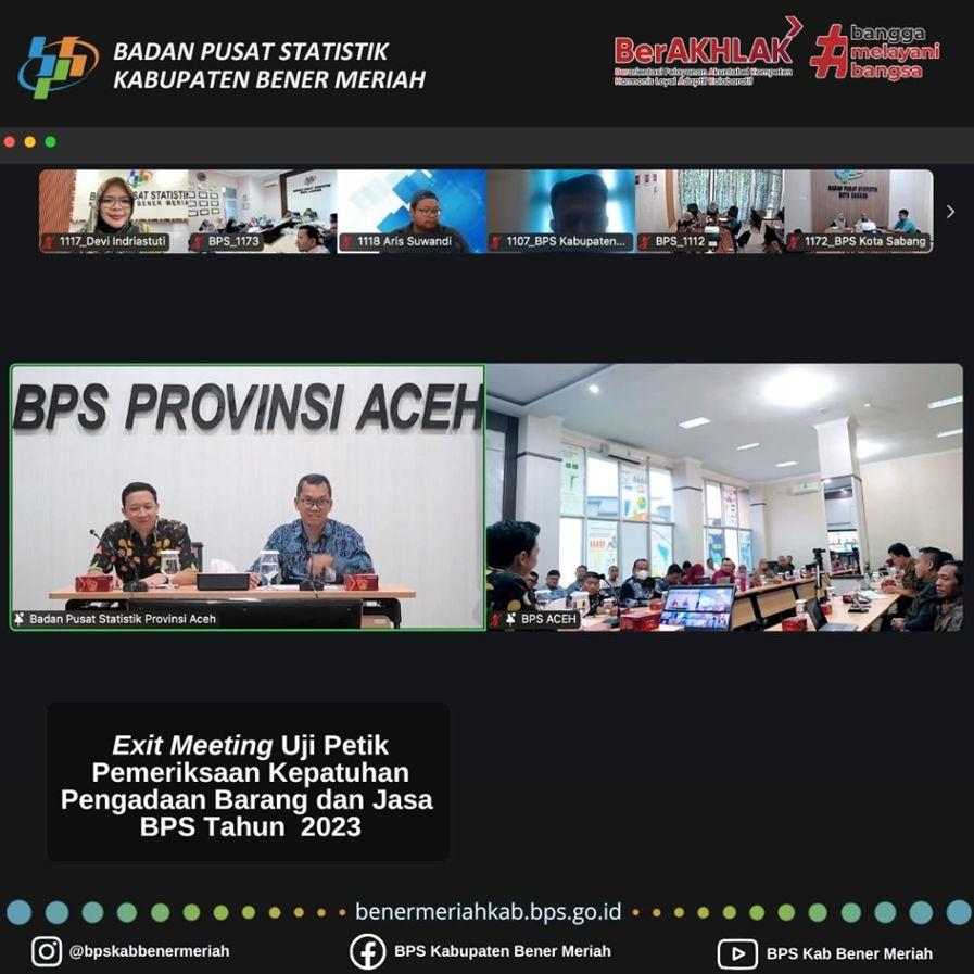 Exit Meeting Uji Petik Pemeriksaan Kepatuhan Pengadaan Barang dan Jasa BPS Tahun 2023