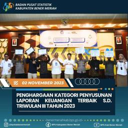 Penghargaan Kategori Penyusunan Laporan Keuangan Terbaik s.d. Triwulan III Tahun 2023